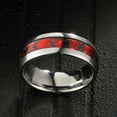 thumbnail image 3 of NUNCAD Men's 8mm Tungsten Carbide Inlay Domed Edges Comfort Fit Ring with Spider Pattern, 3 of 5