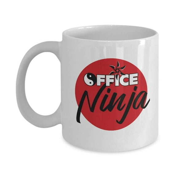 Office Ninja With Shuriken Funny Coffee & Tea Gift Mug Cup, Desk Ornament & Appreciation Gifts For The Best Office Manager, Coworker, Secretary, Executive Administrative Assistant & Admin Assistants