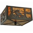 thumbnail image 3 of Meyda Tiffany 128311 Elk At Lake 2 Light 10" Wide Flush Mount Square Ceiling Fixture -, 3 of 7