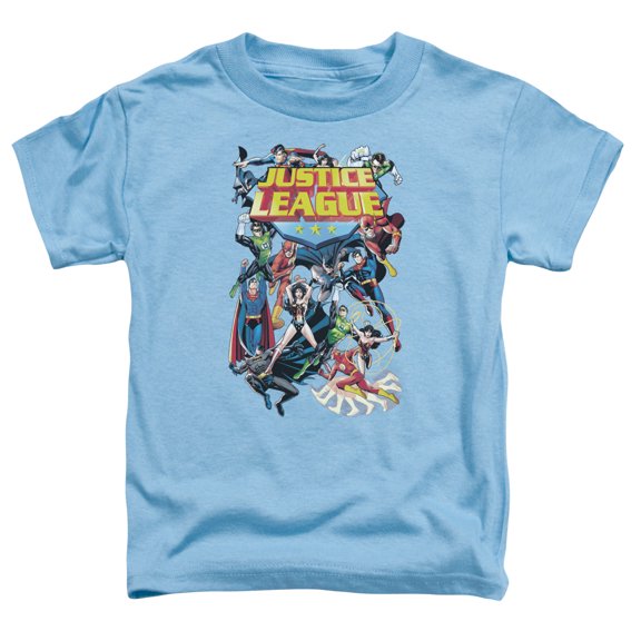 Justice League Of America Boys' League A Plenty Childrens T-shirt Blue