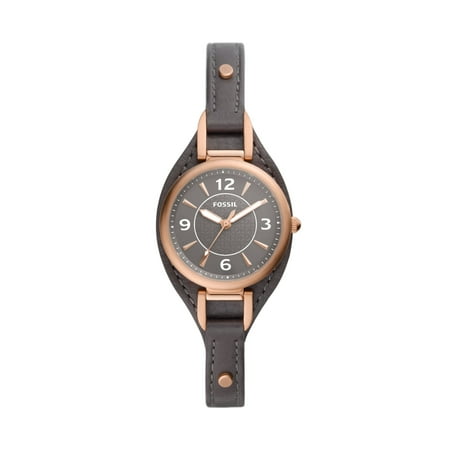 Fossil Women's Carlie Three-Hand Black Eco Leather Watch