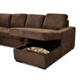 thumbnail image 4 of 123" U-shaped Sectional Sofa with Storage Chaise and Pull-out Seating, Convertible Oversized Futon Couch Sleeper with 4 Throw Pillows and Cushion Backs for Living Room, Apartment, Chocolate, 4 of 7