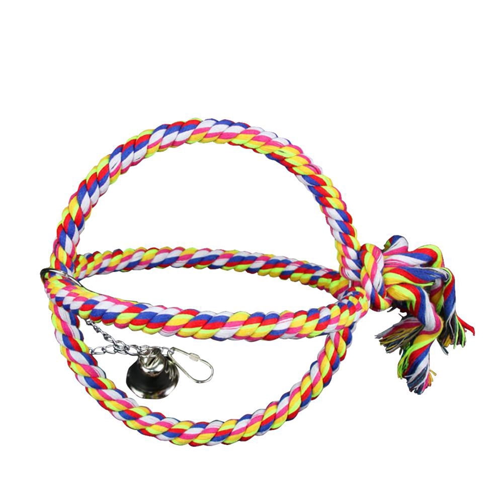 Toyandona Parrot Swing Multi-Color Durable Steel Wire Cotton Rope for Bird Use 1Pc
