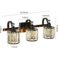 thumbnail image 2 of Crystal Black Bathroom Vanity Light 3 Light Modern Bathroom Vanity Light Fixtures Over Mirror Bath Wall Lighting, 2 of 8