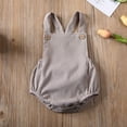 thumbnail image 2 of Newborn Baby Corduroy Sleeveless Romper Solid Color Backless Jumpsuit, 2 of 8