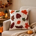 thumbnail image 3 of 2pcs Plush 3D Fall Pumpkin Maple leaf Throw Pillows Covers,Thanksgiving Halloween Fall Decor,Fall Pillow Covers for Home Sofa Couch Bed, 3 of 5