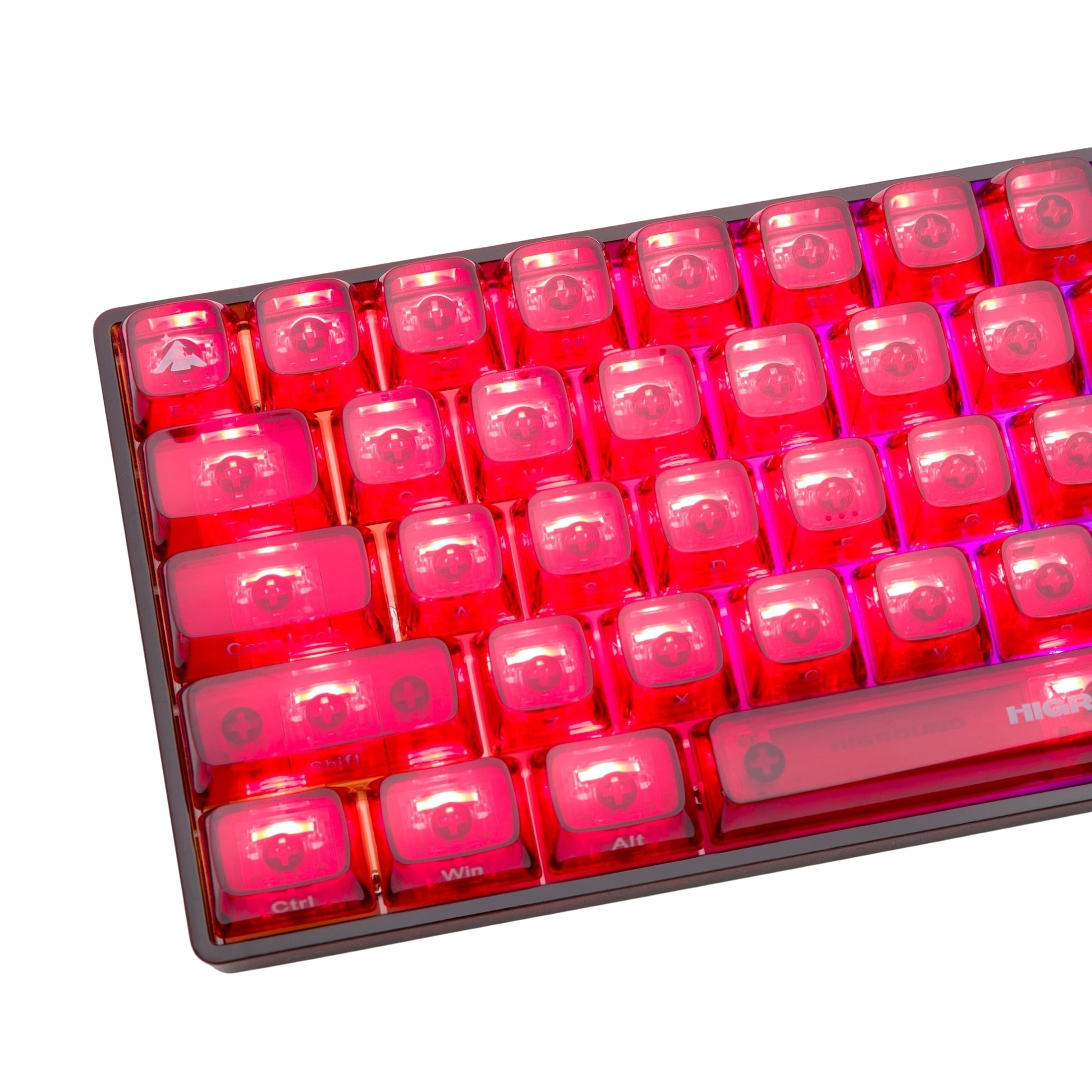 Higround Basecamp 65 Mechanical Keyboard, Silent Glacier Switch, Clear Ruby