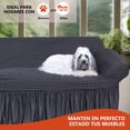 thumbnail image 5 of LABBA Fundas Elásticas para Sillones con Olanes, Juego de 3 Piezas, para Sofá Individual/Love Seat/Tres Plazas Color Gris Oscuro, 5 of 5