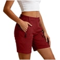 thumbnail image 7 of QATAINLAV Women's Lightweight Golf Long Cargo Shorts Summer Outdoor Travel Hiking Shorts with Pockets Vacation Clothes Wine M, 7 of 7