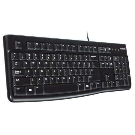 Logitech - K120  Full-size Wired Membrane Keyboard for PC with Spill-Resistant Design - Black
