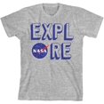thumbnail image 1 of NASA Meatball Logo Explore Kids Heather Grey T-Shirt, 1 of 2
