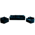 thumbnail image 5 of Modern 3 Piece For Living Room - 1+1+3 Seats, Blue Chenille Fabric, Solid Wood Frame, Comfortable & Accent Chair Chenille, Wood, Seating With, 5 of 6