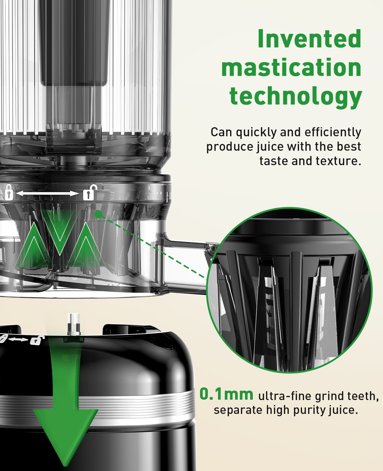 GlowWise Cold Press Juicer Machine - 4.35 Extra Wide Feed Chute, Quiet Masticating Juicer for Fruits & Vegetables, Easy to Clean & Assemble, Ideal for Home Kitchens, Healthy Families & Fitness Lovers