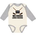 thumbnail image 3 of Inktastic Daddy Loves Hockey Sports Boys or Girls Long Sleeve Baby Bodysuit, 3 of 5