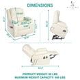 thumbnail image 3 of Whitney Recliner Chair with Massage and Heating by Naomi Home-Color:Cream,Material:Air Leather, 3 of 13