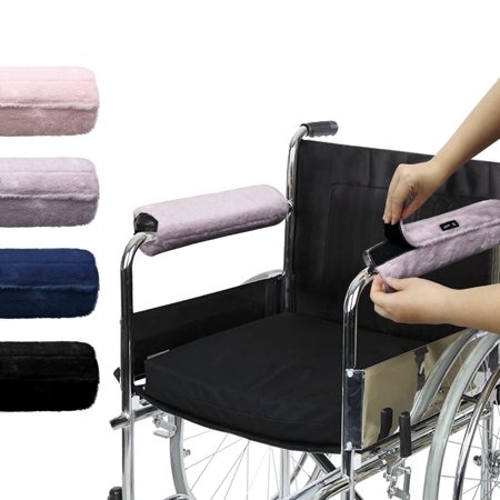 CAVENDY Memory Foam Wheelchair Armrest Pads, 2-Piece Set, Velvet Cover, Non-Slip, Washable, Universal Fit