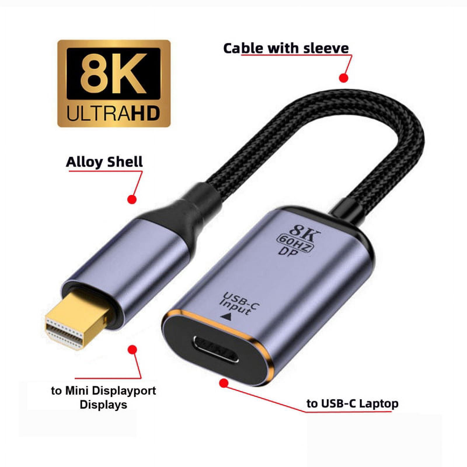 CY USB-C Type C Female Source to Mini Displayport DP 1.4 Sink HDTV Cable 8K@60hz 4K@120hz for Tablet Phone Laptop