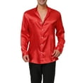 thumbnail image 1 of CAMISAS DE VESTIR SÓLIDAS DE MANGA LARGA Y AJUSTE SLIM PARA HOMBRES CON CUELLO DE SATÉN INSPIRADOR ROJO TALLA L, 1 of 6