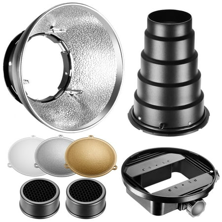 Neewer Reflector Neewer Beauty Dish Reflector Diffuser Lamp Shade with Honeycomb Grid Snoot, Gold/Silver/White Reflectors for Nikon SB-600,SB-800,SB-900,SB-910,Canon 380EX,430EXII,550EX,580EX II, 600EX-RT,Neewer TT560 ()