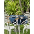 thumbnail image 4 of Outdoor Tablecloth with Umbrella Hole Zipper Navy Blue Brown Round Tablecloth 54" Waterproof Outside Table Cloth Tropical Palm Leaves Retro Patio Table Cover Tablecloths for Picnic Party, 4 of 8
