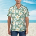 thumbnail image 2 of Gaeub Lilies Flowers Print Men's Hawaiian Shirt,Button Down Short Sleeves Shirts,Tropical Beach Casual Button Down Shirts,Medium, 2 of 7