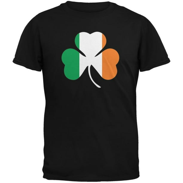 Old Glory - St. Patricks Day - Shamrock Flag Black Adult T-Shirt - X ...