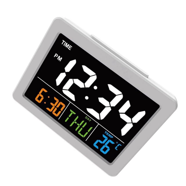 Naiovety Digital LED mesita de noche reloj despertador pantalla calendario temperatura LCD reloj electrónico temperatura despertador estudiante Decoración del hogar Blanco Naiovety HA024111-01
