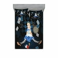 thumbnail image 2 of Alice in Wonderland Bedding Set with Sheet & Covers, Grown Giant Girl Sitting Flying Cards and Rose Checkered Cartoon, Printed Bedroom Decor 2 Shams, 4 Sizes, Multicolor, by Ambesonne, 2 of 3