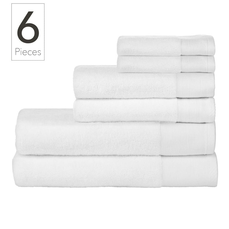 Nate Home by Nate Berkus Cotton Terry 6 Piece Towel Set Snow White Walmart