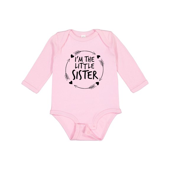 Inktastic I'm the Little Sister Girls Long Sleeve Baby Bodysuit