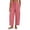 Pink #040, variant on Linen Barrel Pants Women Drawstring High Waisted Wide Leg Trousers Summer Lounge Pants with Pockets Boho Beach Pant, 2XL