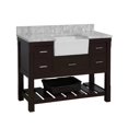 thumbnail image 5 of Charlotte 48" Farmhouse Bathroom Vanity with Chocolate Cabinet and Carrara Marble Top, 5 of 6