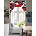 thumbnail image 5 of Swag Curtain Valances Red Stripes Swag Valances for Kitchen Windows Black Grey Lines Art Window Treatment Curtains Drapes for Kitchen Bedroom Living Room Bathroom Over Sink 56"x36", 5 of 6