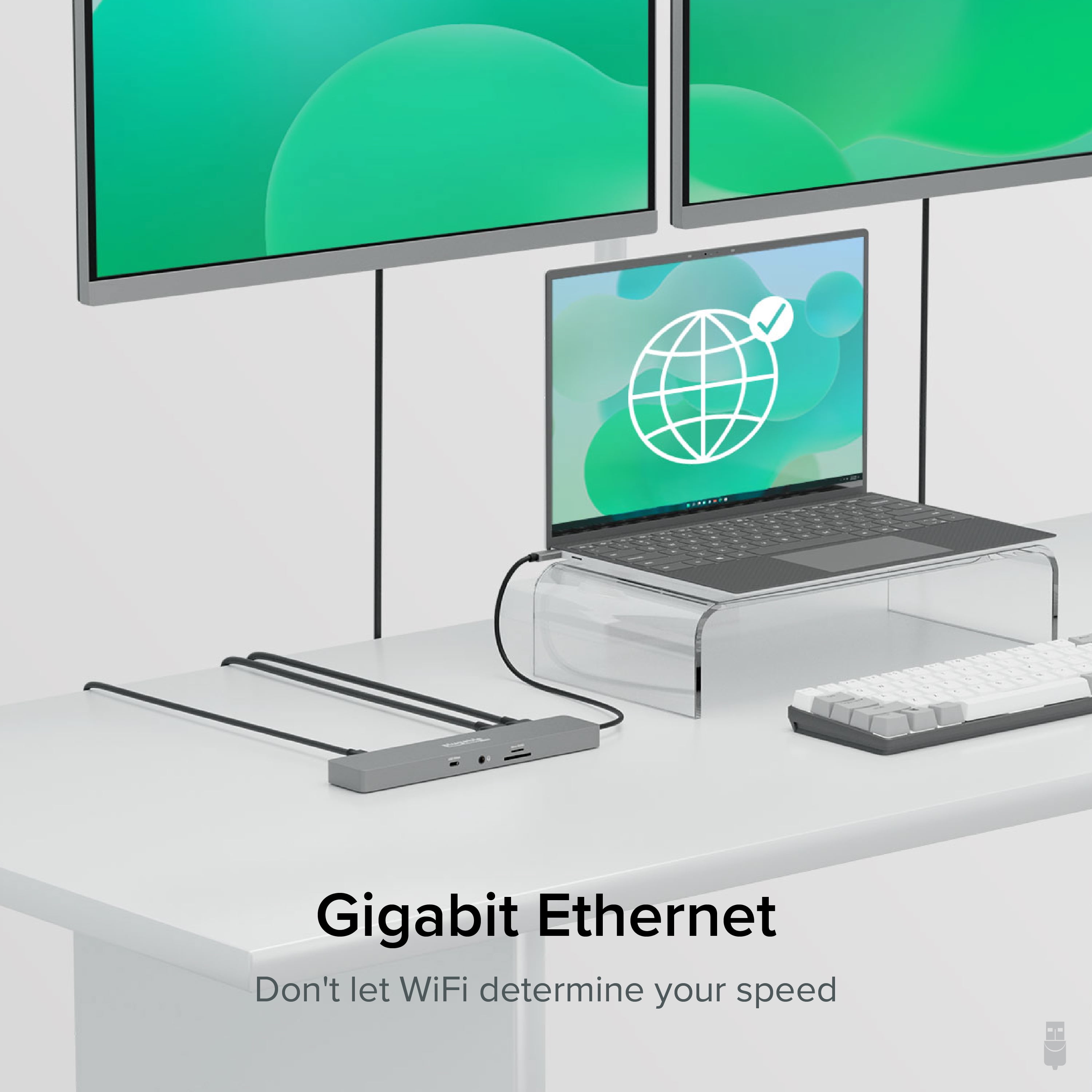 Plugable 11-in-1 USB-C Dual Display Laptop Docking Station, Retail Packaging, with Gigabit Ethernet
