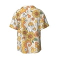thumbnail image 2 of Gaeub Groovy Hippie Flower Mushrooms Men's Lapel Short Sleeve Shirt, Relaxed Fit Shirt, Soft and Breathable for Outdoors Party Travel - X-Large, 2 of 7