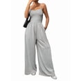 thumbnail image 2 of Women's Wide Leg Spaghetti Strap One Piece Baggy Pants Outfit Jumpsuit Romper for Summer Light Gray XXL, 2 of 8