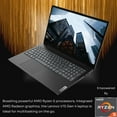thumbnail image 3 of Lenovo V15 Gen 4 Business Laptop, 15.6" FHD Screen, AMD Ryzen 5 5500U, 12GB RAM, 512GB SSD, Webcam, HDMI, Wi-Fi, Windows 11 Pro, Black, 3 of 5