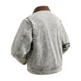 thumbnail image 5 of Mens Denim Jacket Vintage Washed Button Down Coat Barn Jackets Acid Wash Jean Jacket Grey2 S, 5 of 9