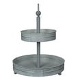 thumbnail image 5 of Zeckos Whitewashed Metal Round Two Tier Farmhouse Serving Stand, 5 of 10