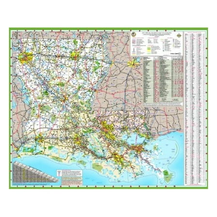 36x44 Louisiana State Official Executive Laminated Wall Map