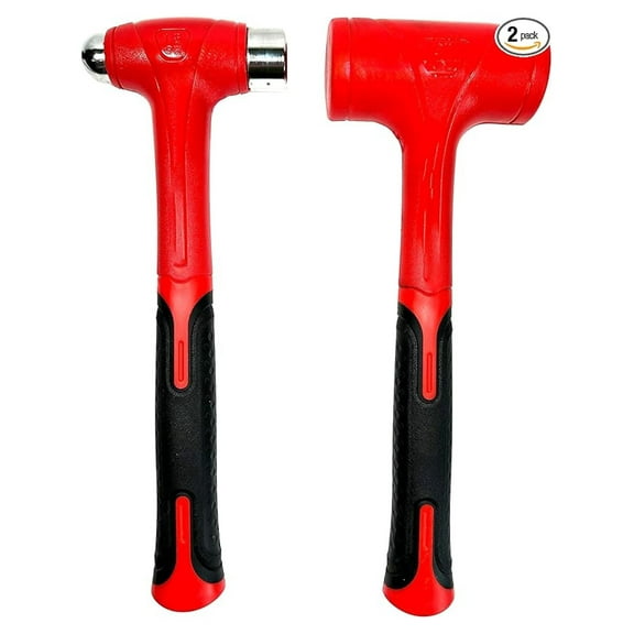 Dead Blow Hammer Set - 2pc (1lb & 1.5lb) - Shock Absorption, Steel Shot Mallet - Rebound Resistant, PVC Exterior - Heavy Duty Pein Hammers for Automotive, Construction, Mechanics