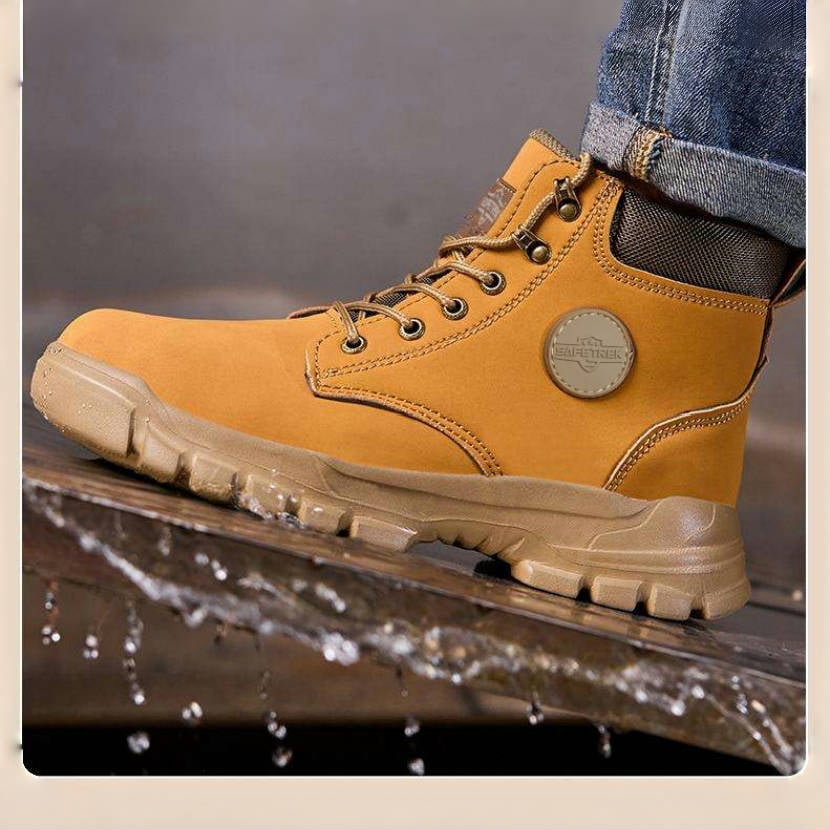 Men's 6-Inch Waterproof Steel Toe Work Boots - Lightweight Safety Boots With Non-Slip Grip 4 thumbnail image