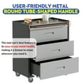 thumbnail image 4 of DKYNDSYN 3-Drawer Rolling Tool Cabinet with 360° Casters, Metal Garage Storage Cart with Handles, 29.5x16.5x34.6 inches, 500 lbs Capacity, Assembly Required, Black/Gray, 4 of 7
