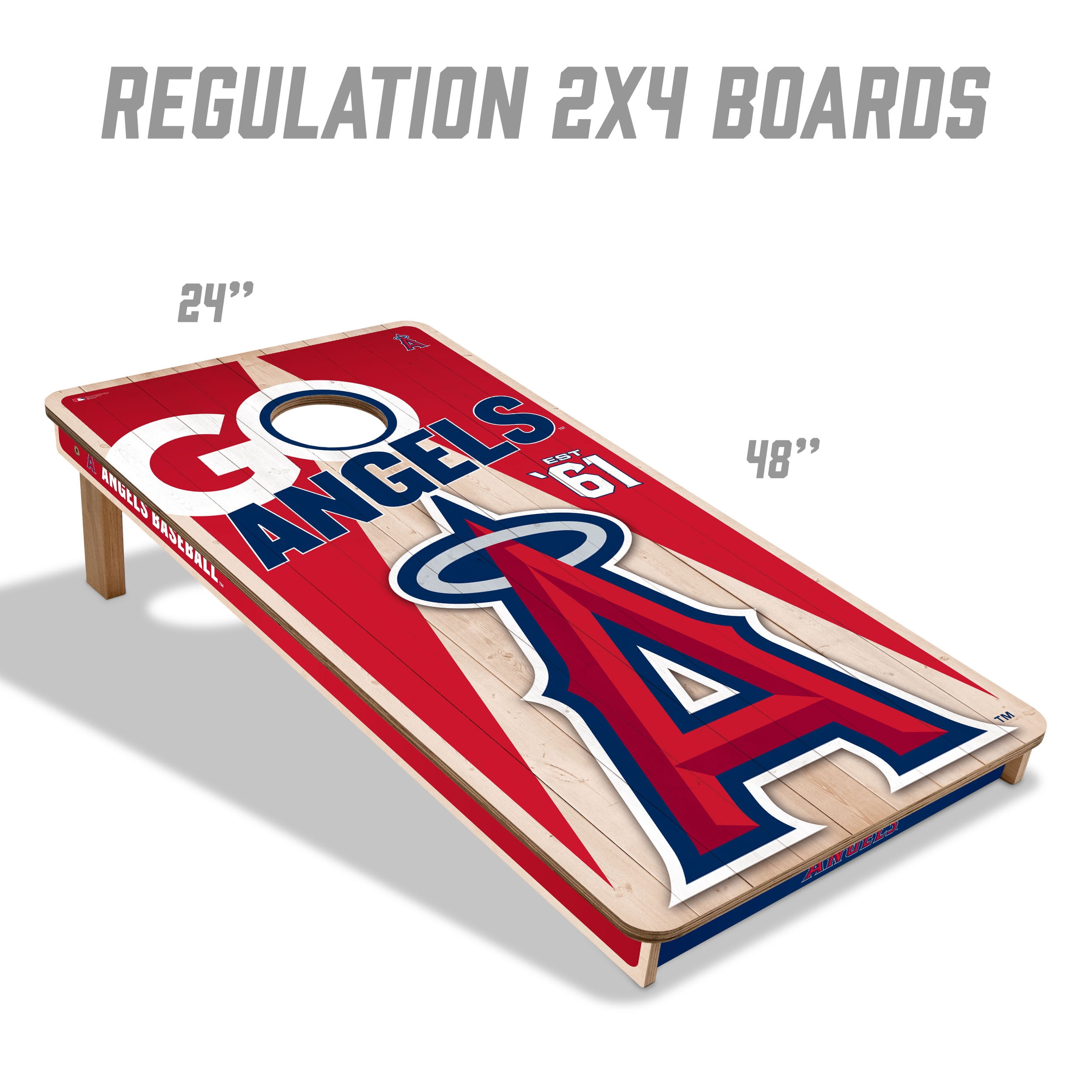 YouTheFan MLB Los Angeles Angels 2' x 4' Cornhole Game