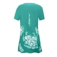 thumbnail image 5 of OUSITAID Femmes Robes d'Été en Vrac Cou Ethnique Style Cou Raglan Robe à Manches Courtes Vert L, 5 of 5