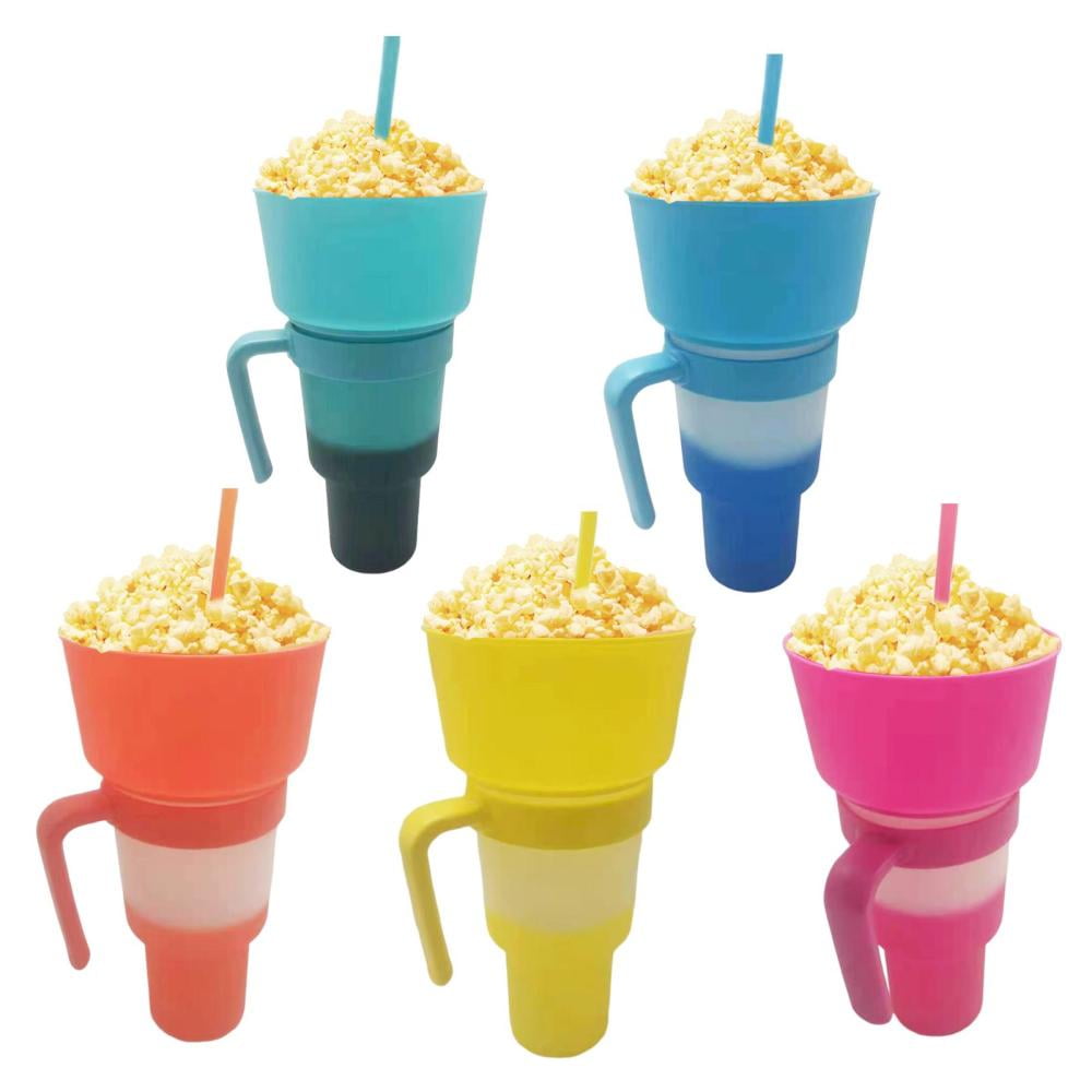 Mytium Snack Cups for Toddlers 2 in 1 Silicone Snack Cup+Straw