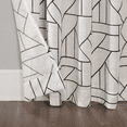 thumbnail image 4 of Archaeo Jigsaw Embroidery Linen 63-Inch Rod Pocket Window Curtain Panel in Black, 4 of 7
