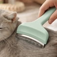 thumbnail image 4 of Pet Deshedding Brush Curved Stainless Steel Blade Grooming Comb Shedding Tool For Medium Long Haired Dogs And Cats, 4 of 9