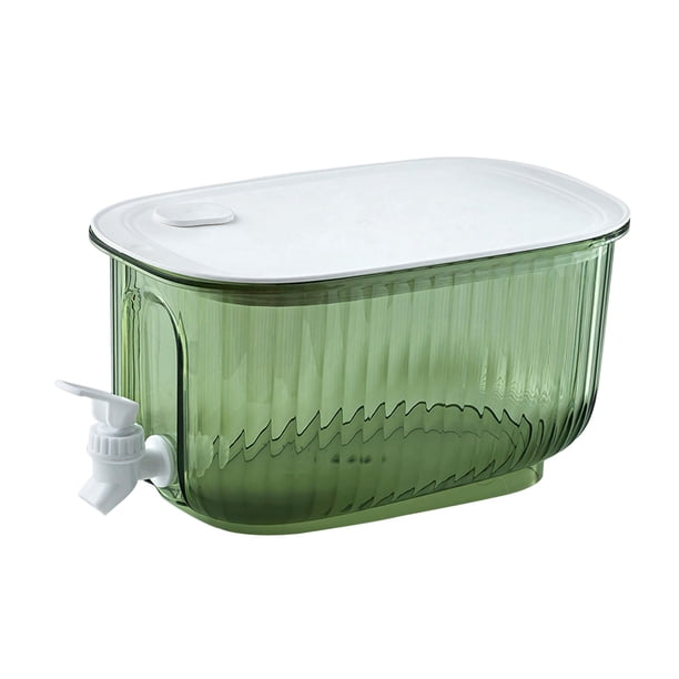 Dispensador de bebidas de 4L con grifo, gran capacidad, sellado, para organizar jugos. Verde