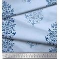 thumbnail image 2 of Soimoi Crepe Silk Fabric Leaves & Floral Block Printed Fabric 1 Yard 42 Inch Wide, 2 of 3